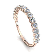 Demi-alliance 15 diamants synthétiques ronds 0.75 carat or rose Daniela